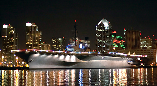 USS Midway at Night